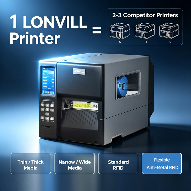 Промышленный RFID-принтер LONV – обзор и цена Barcode Printer